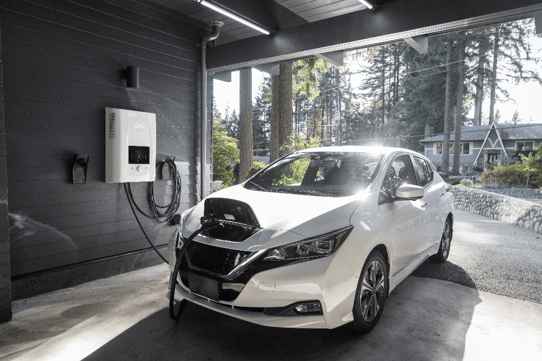 An EV charging at home.