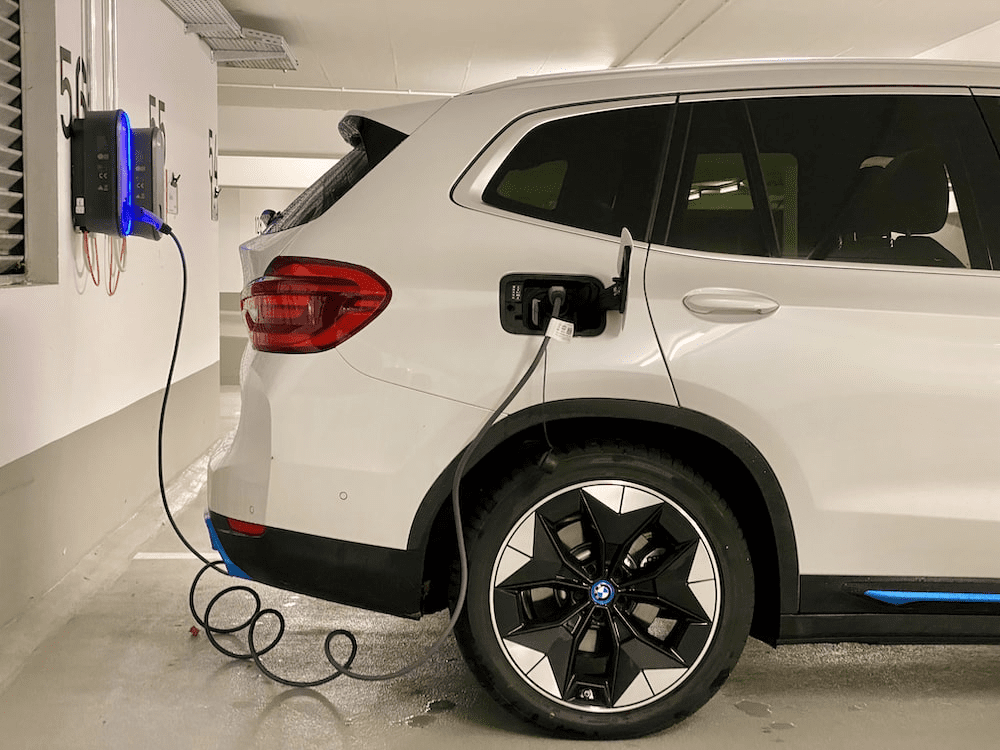  An EV car is charging