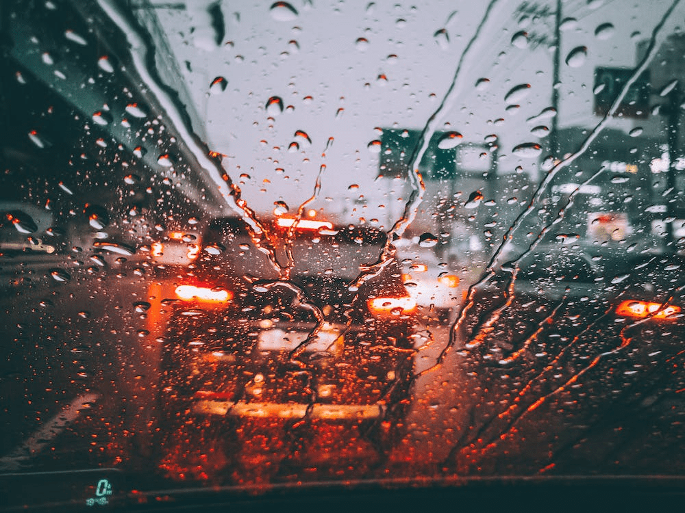 Rain on the windshield