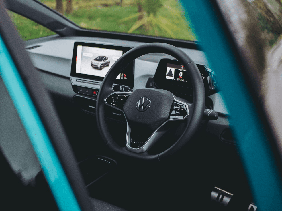  An EV’s interior.