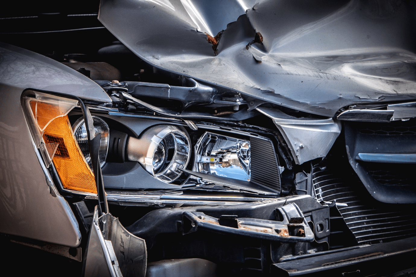 A car damaged due to an accident