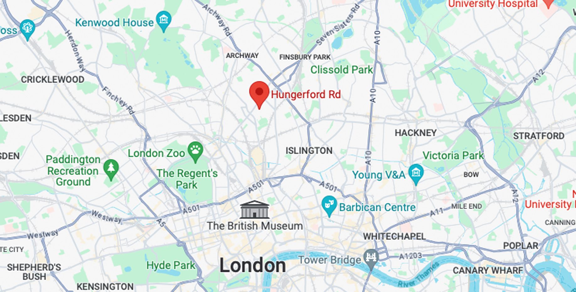 Parking fine and penalty Charge Notice Awareness (Hungerford Road) map